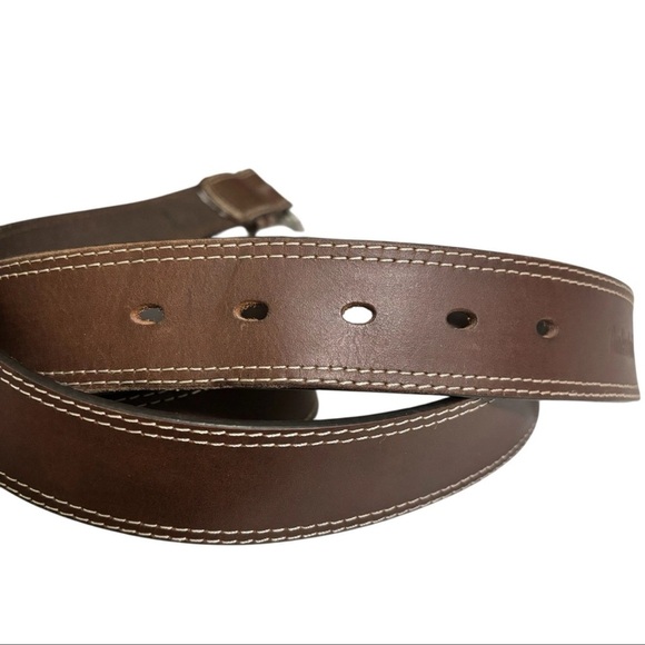 Timberland PRO Men's Genuine Brown Leather Belt Size 52 Casual - Picture 8 of 16